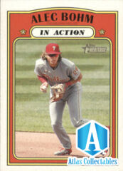 2021 Topps Heritage #12 Alec Bohm (In Action) RC Rookie Phillies